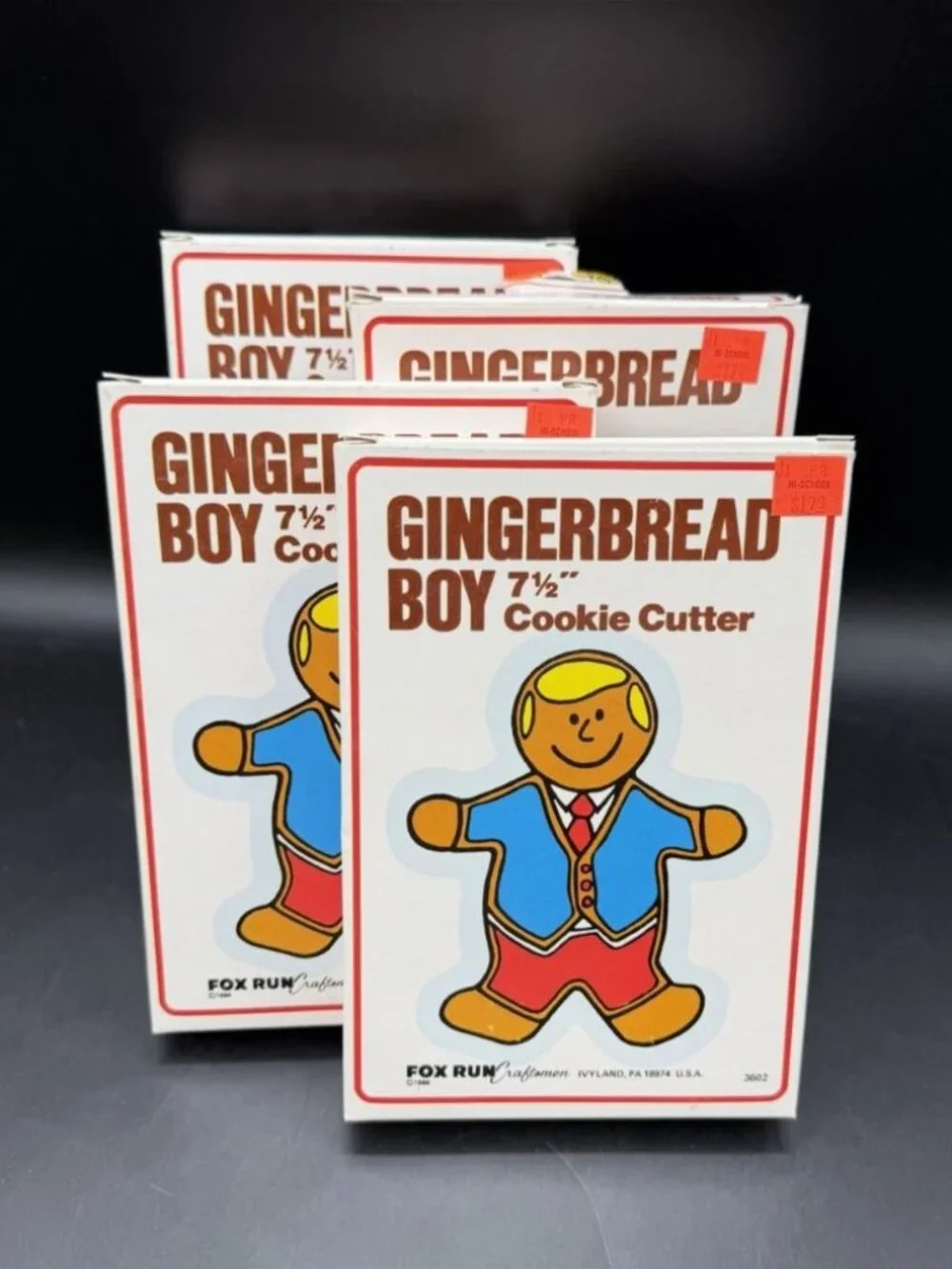 1986 Run Fox Gingerbread House Boy Cookie Cutter Christmas Vintage Lot Of 4
